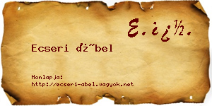 Ecseri Ábel névjegykártya