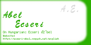 abel ecseri business card